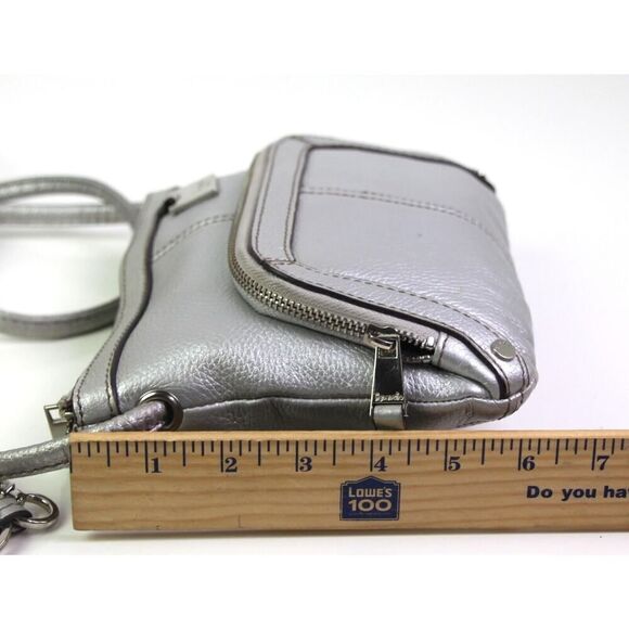 Tignanello SILVER GENUINE LEATHER ORGANIZER X-BODY SHOULDER BAG HANDBAG PURSE - Picture 11 of 16